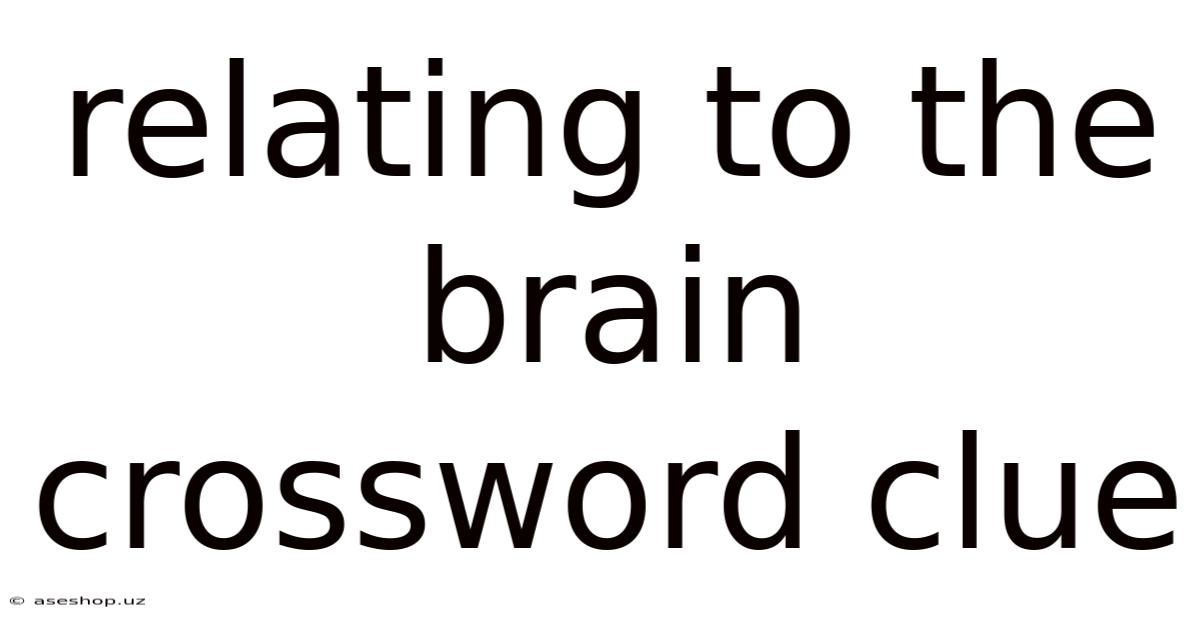 Relating To The Brain Crossword Clue