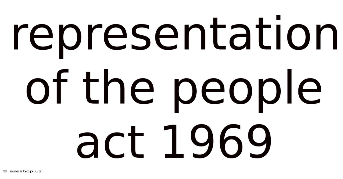 Representation Of The People Act 1969