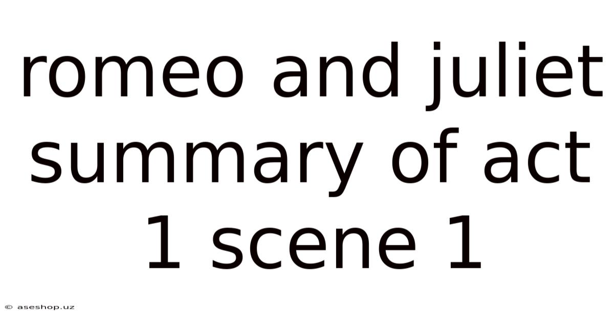 Romeo And Juliet Summary Of Act 1 Scene 1