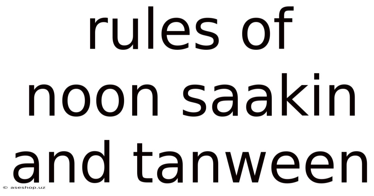 Rules Of Noon Saakin And Tanween
