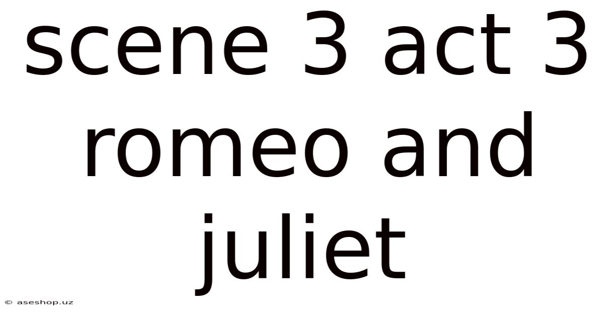 Scene 3 Act 3 Romeo And Juliet