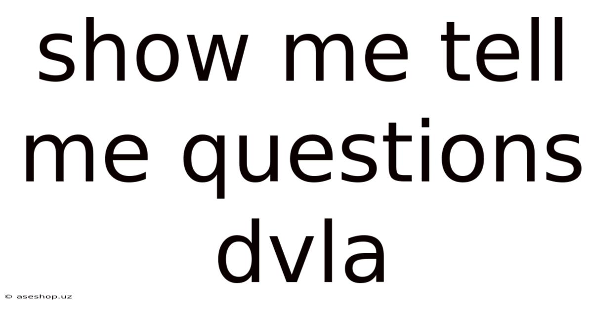 Show Me Tell Me Questions Dvla
