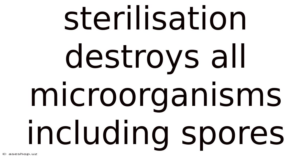 Sterilisation Destroys All Microorganisms Including Spores