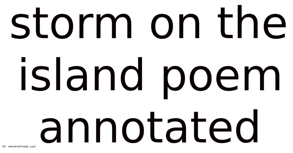 Storm On The Island Poem Annotated