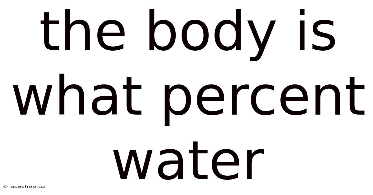 The Body Is What Percent Water