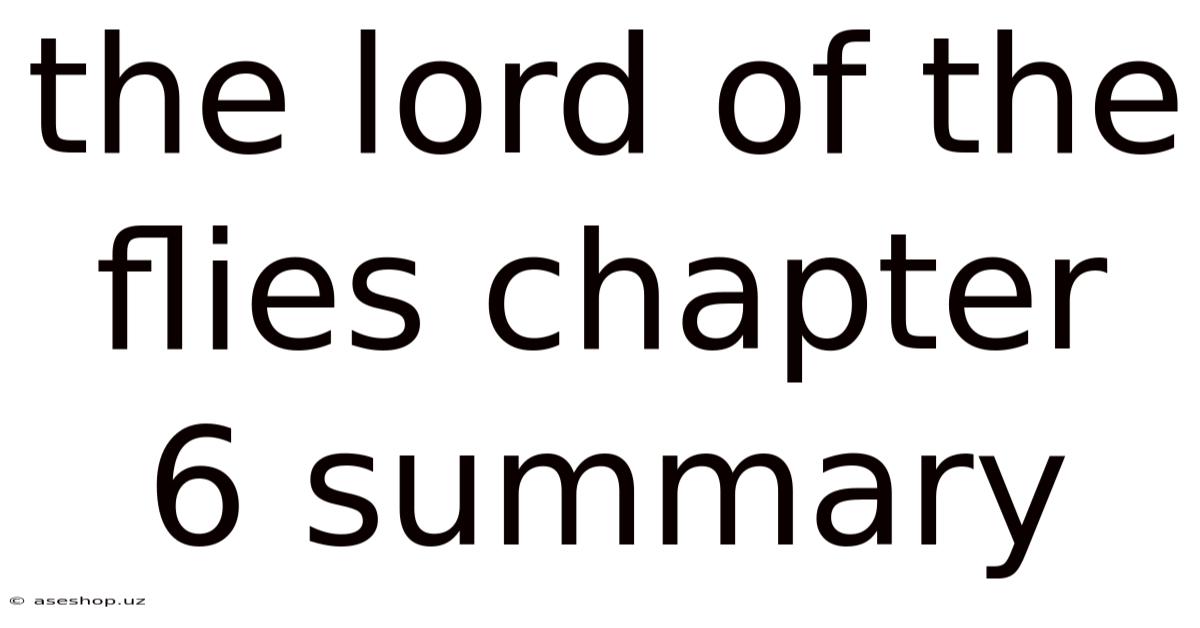 The Lord Of The Flies Chapter 6 Summary