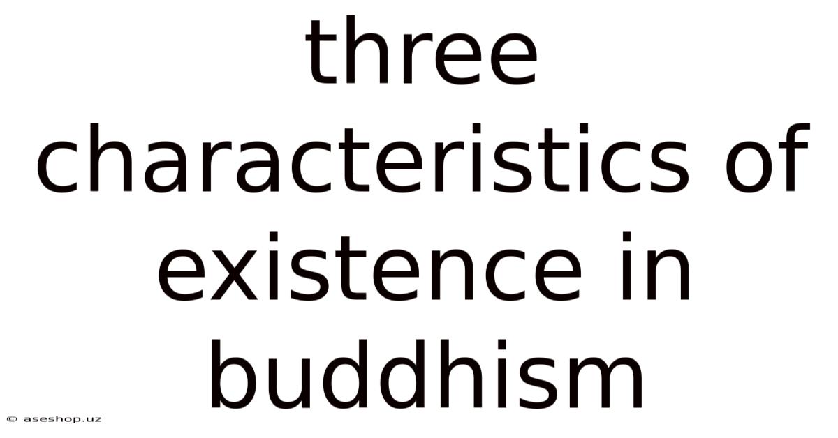Three Characteristics Of Existence In Buddhism