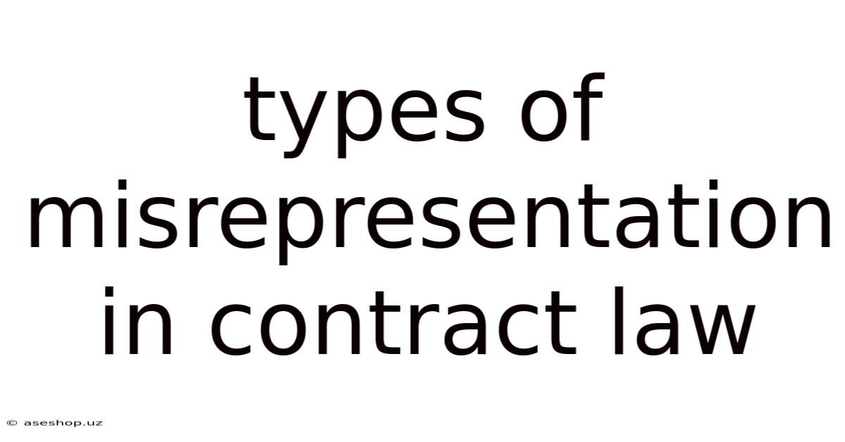 Types Of Misrepresentation In Contract Law