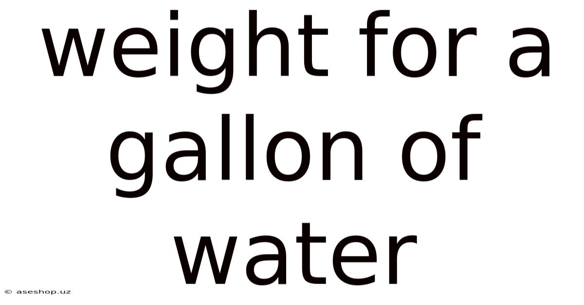 Weight For A Gallon Of Water