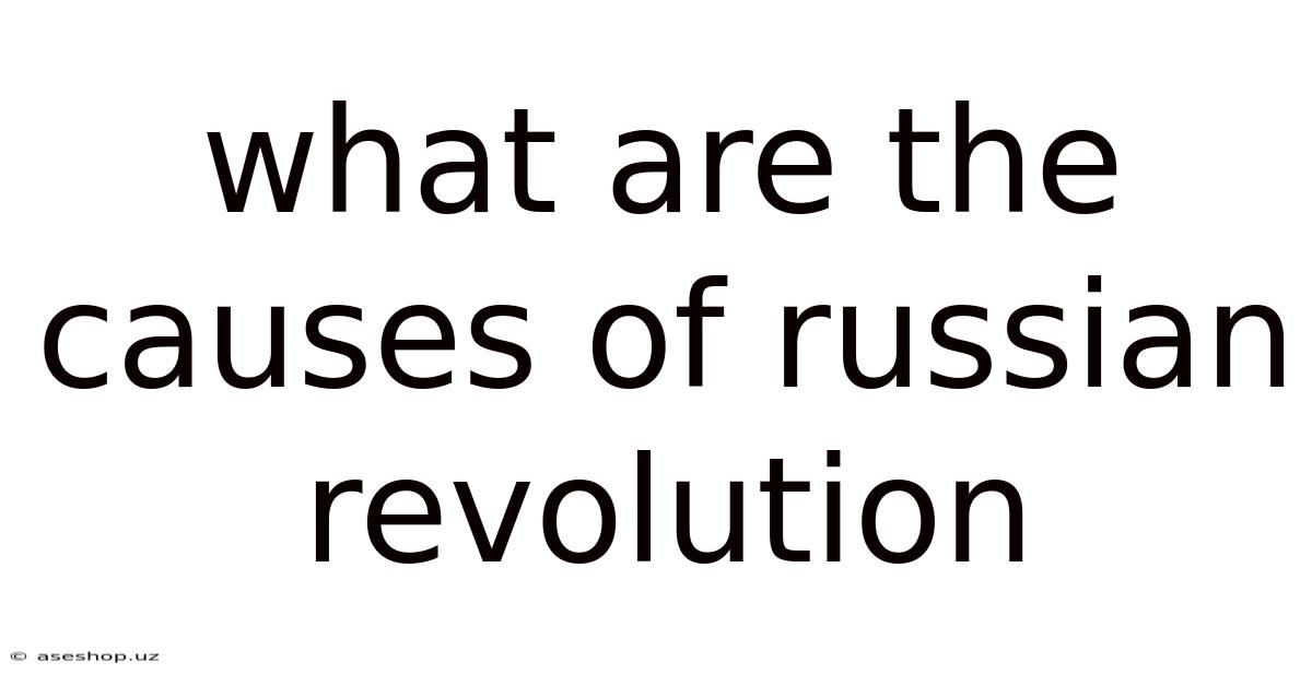 What Are The Causes Of Russian Revolution