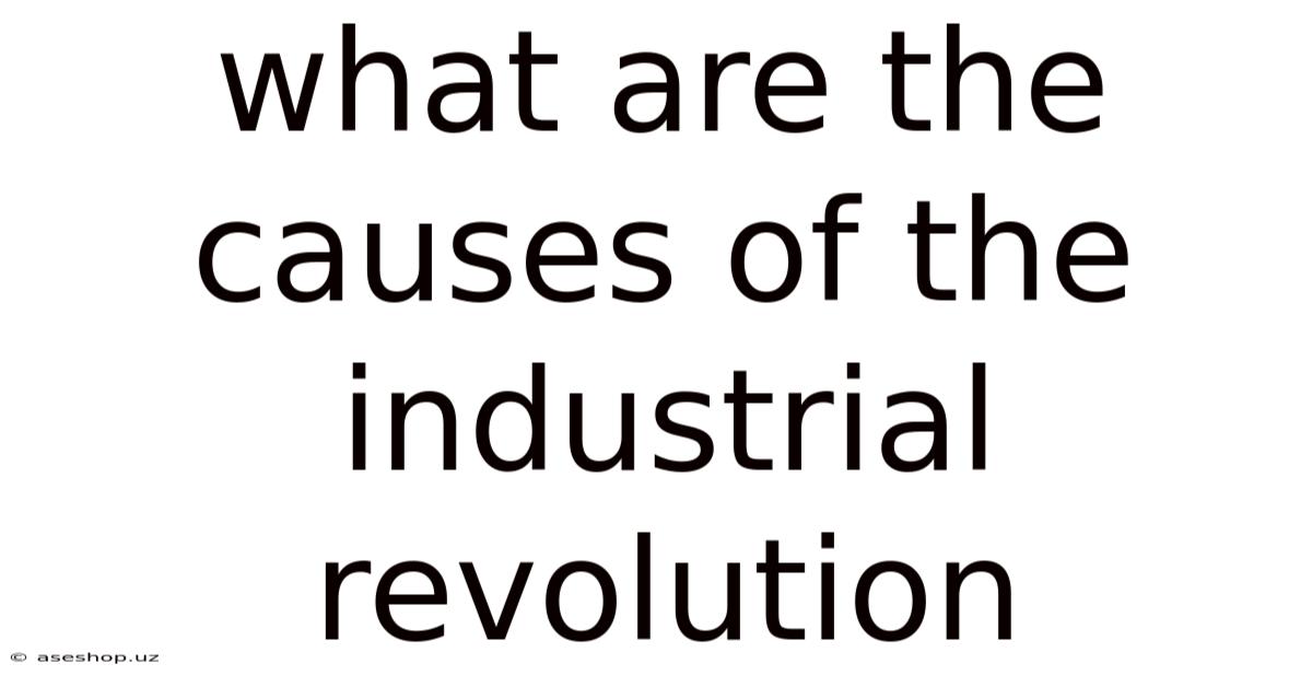 What Are The Causes Of The Industrial Revolution