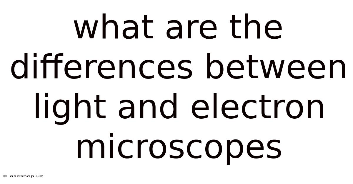 What Are The Differences Between Light And Electron Microscopes