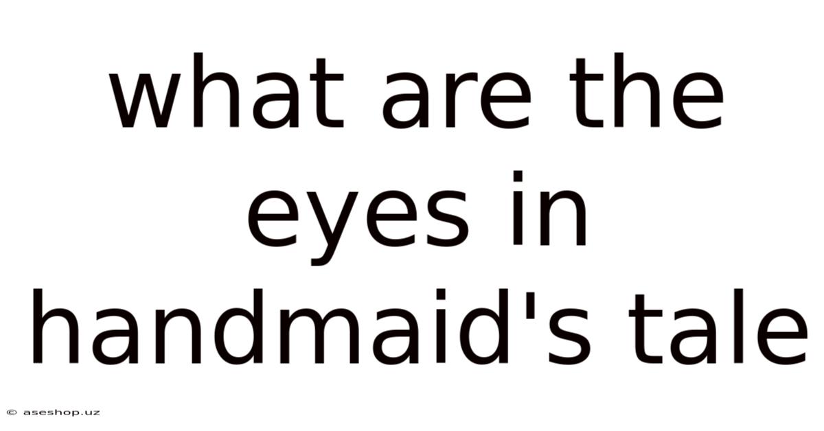 What Are The Eyes In Handmaid's Tale
