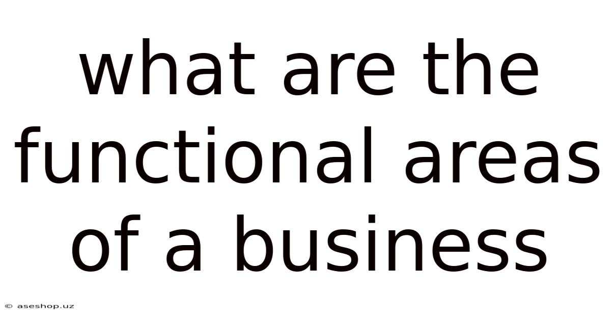 What Are The Functional Areas Of A Business