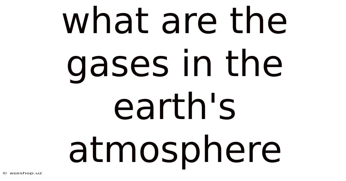 What Are The Gases In The Earth's Atmosphere