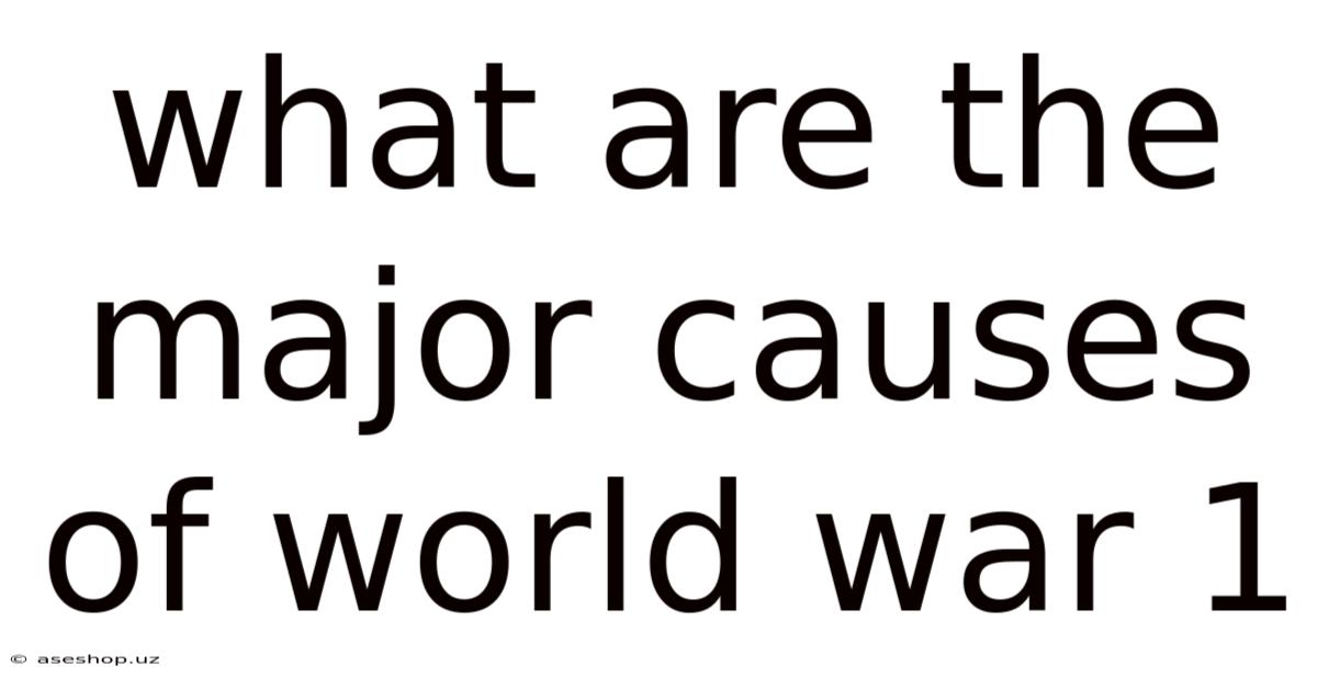 What Are The Major Causes Of World War 1