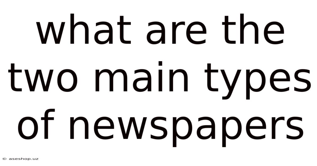 What Are The Two Main Types Of Newspapers