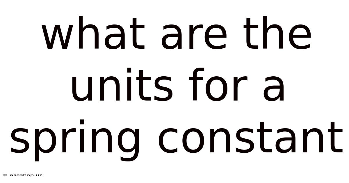 What Are The Units For A Spring Constant