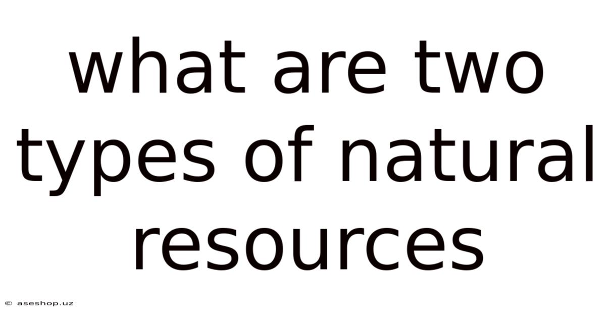 What Are Two Types Of Natural Resources