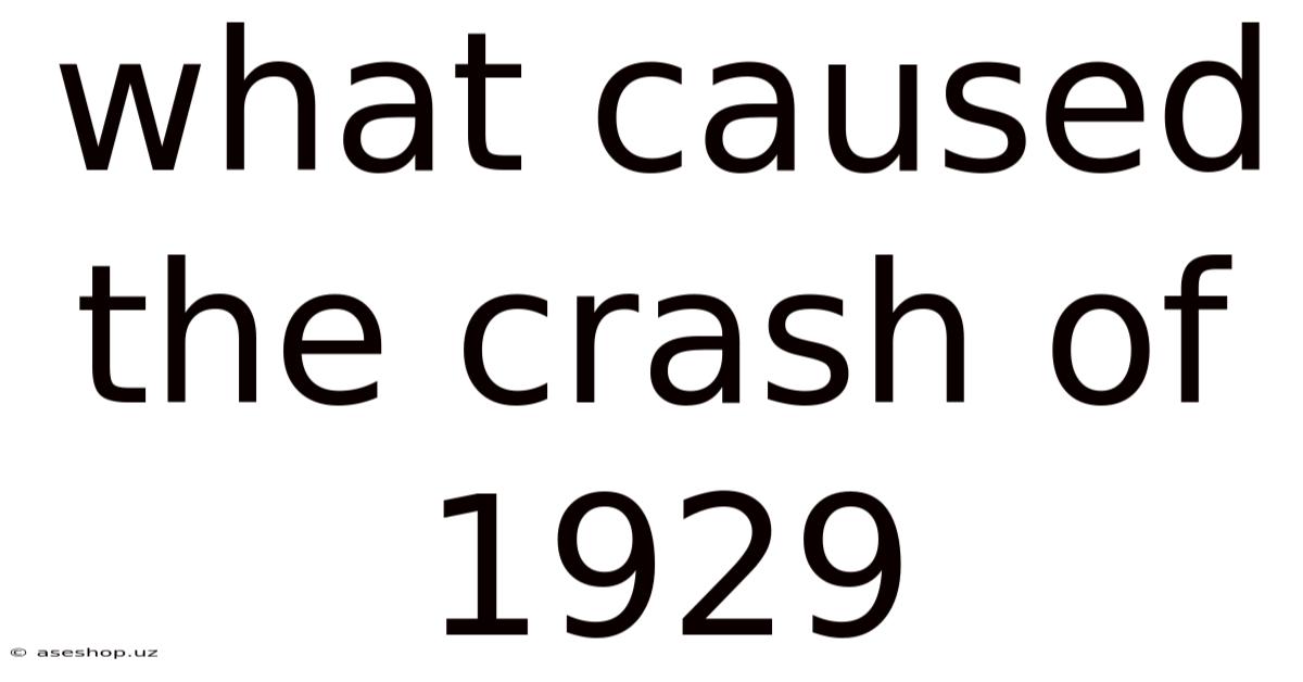 What Caused The Crash Of 1929