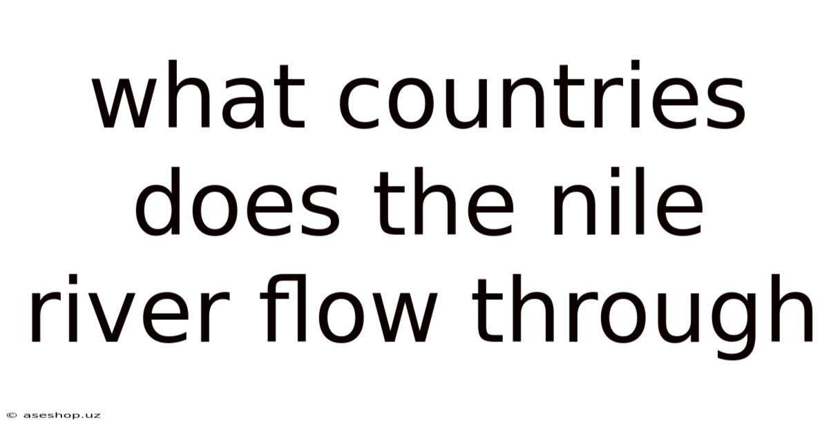 What Countries Does The Nile River Flow Through