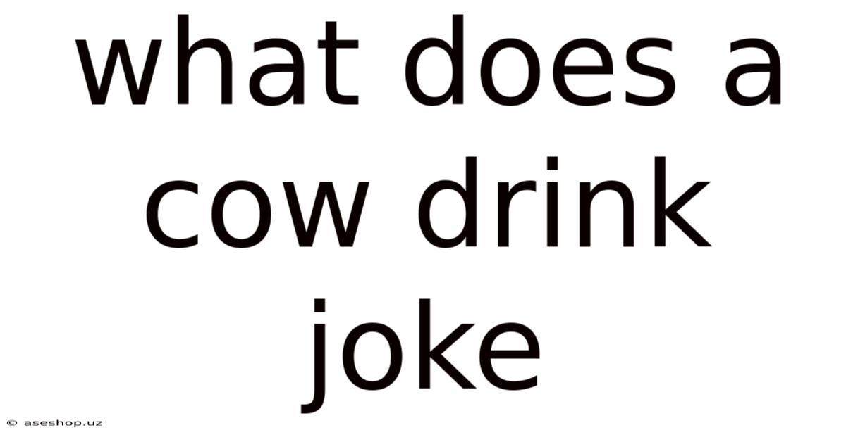 What Does A Cow Drink Joke