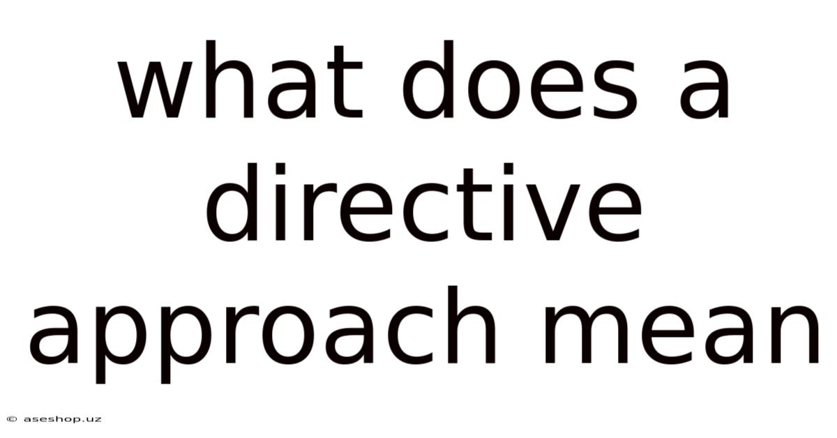 What Does A Directive Approach Mean