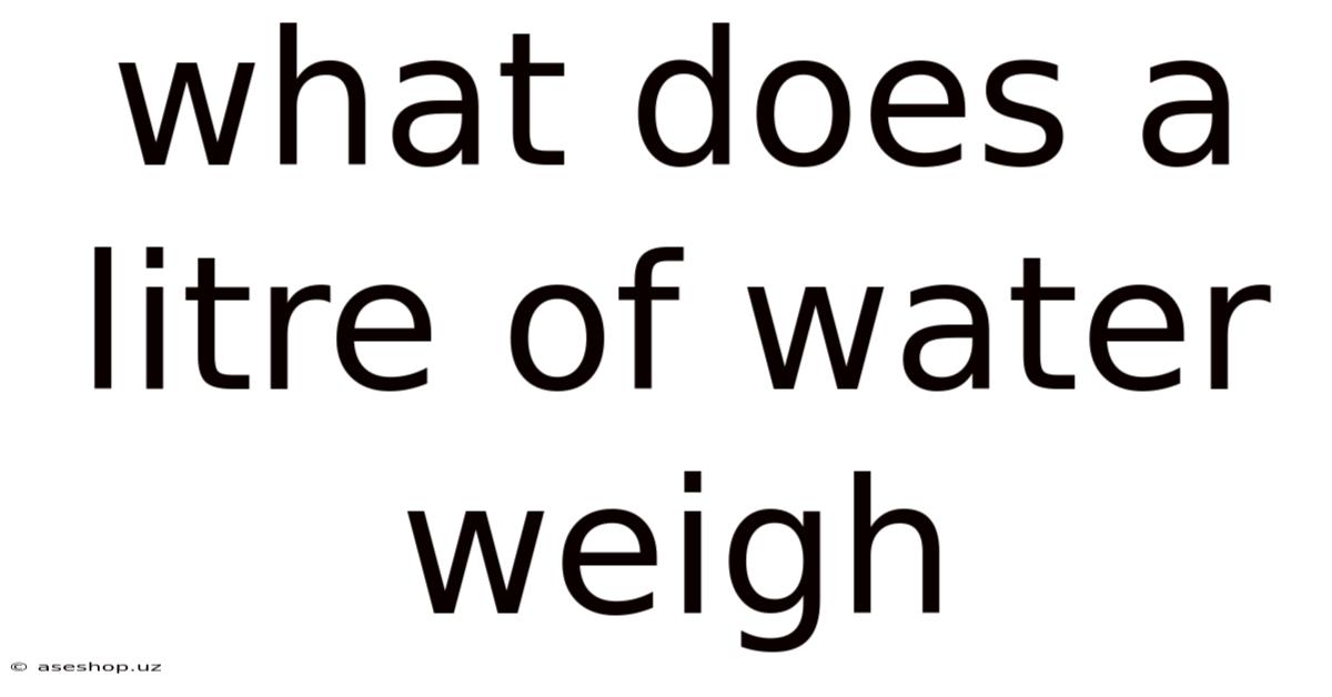 What Does A Litre Of Water Weigh