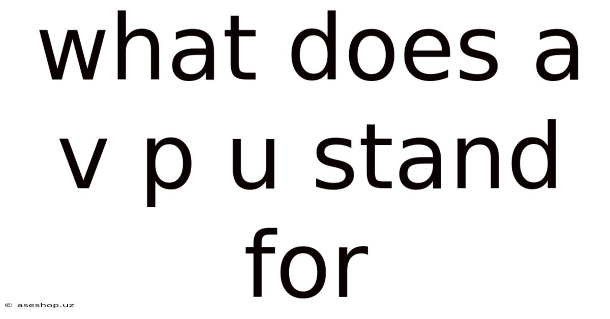 What Does A V P U Stand For