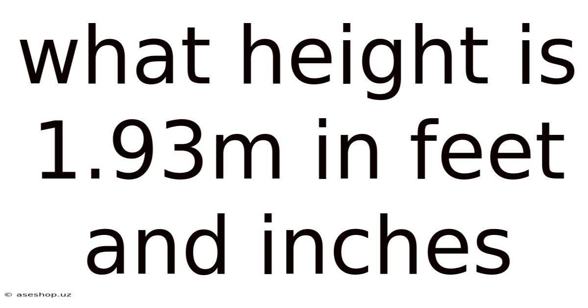 What Height Is 1.93m In Feet And Inches