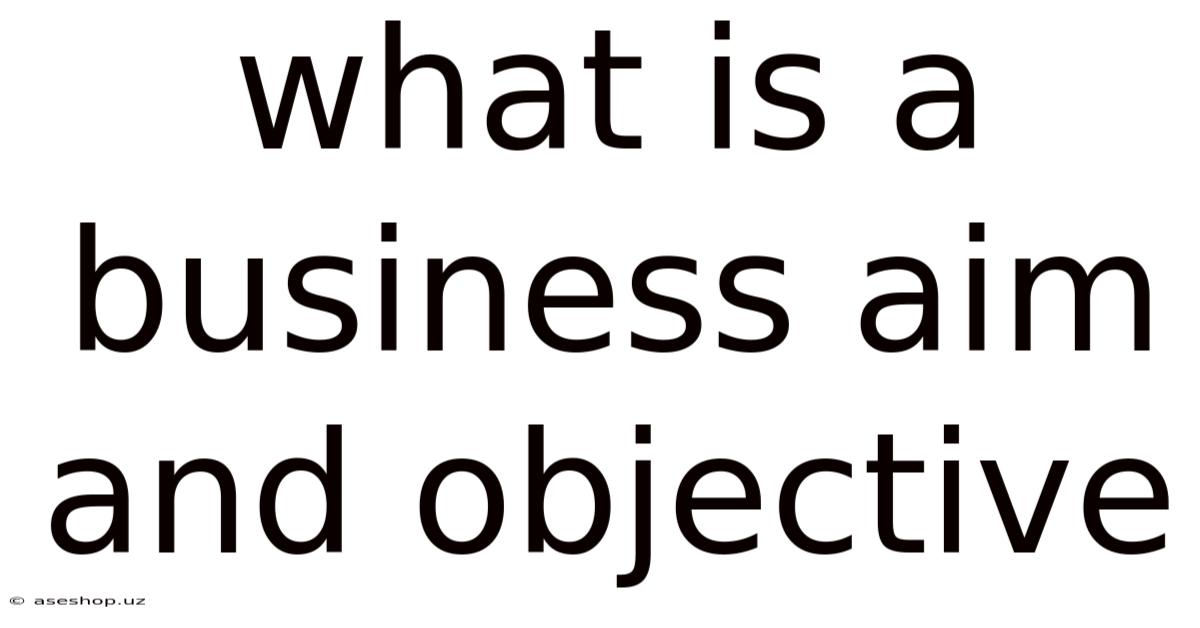 What Is A Business Aim And Objective