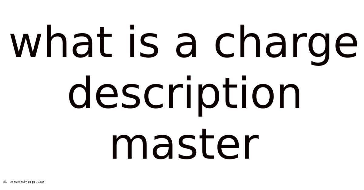 What Is A Charge Description Master