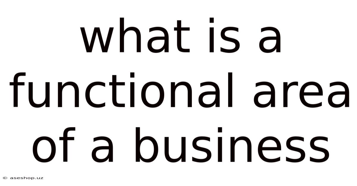 What Is A Functional Area Of A Business