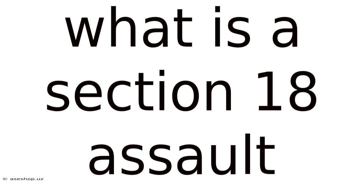 What Is A Section 18 Assault