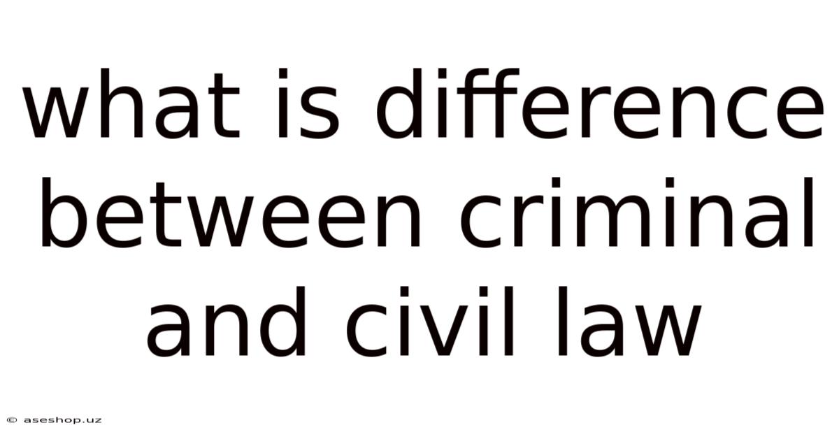 What Is Difference Between Criminal And Civil Law