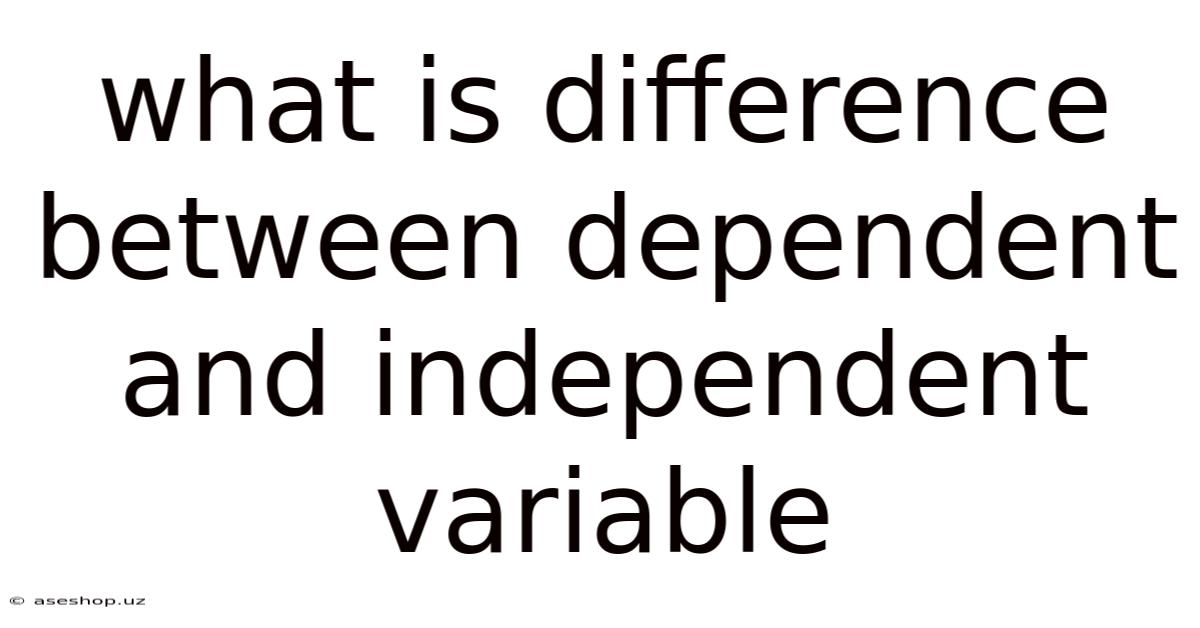 What Is Difference Between Dependent And Independent Variable