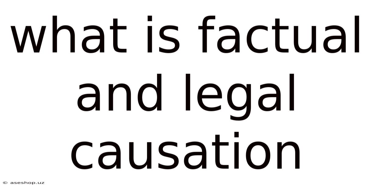 What Is Factual And Legal Causation