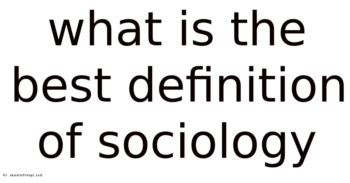 What Is The Best Definition Of Sociology