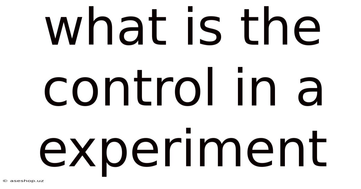 What Is The Control In A Experiment