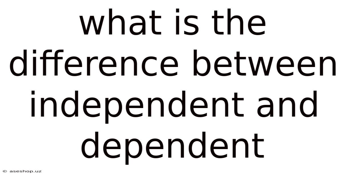 What Is The Difference Between Independent And Dependent