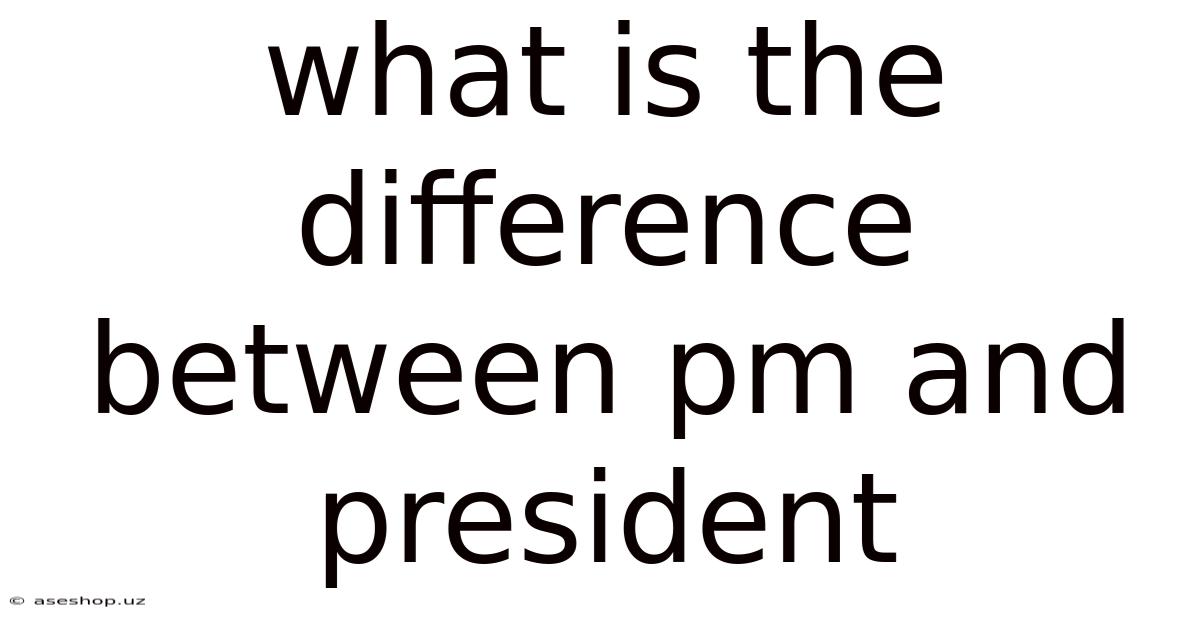 What Is The Difference Between Pm And President