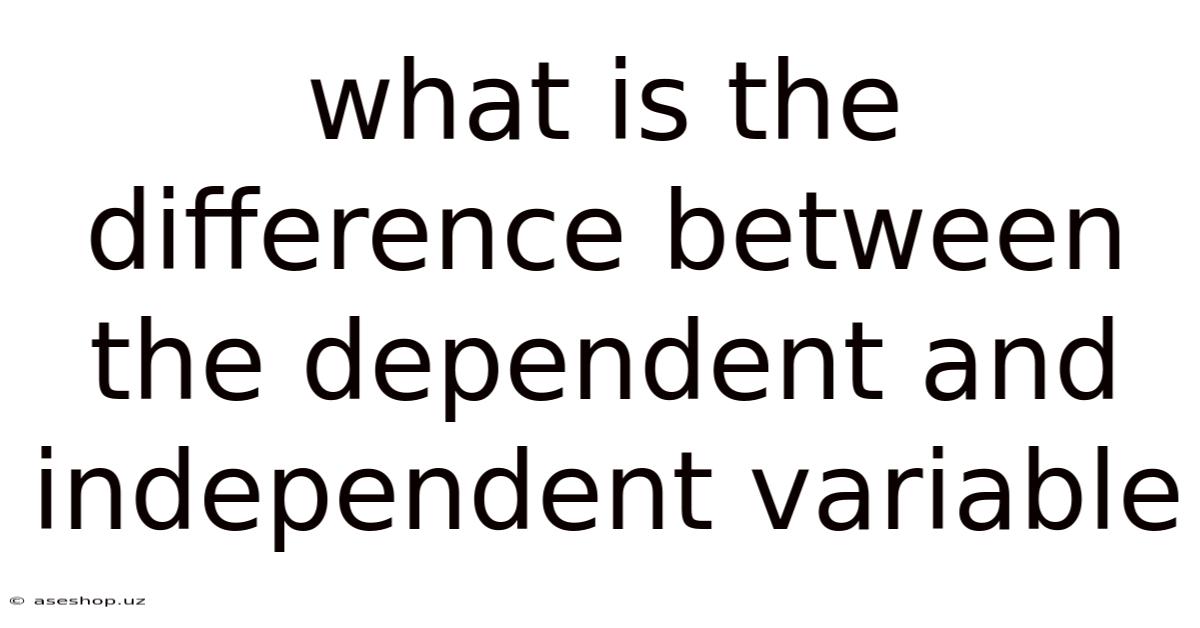 What Is The Difference Between The Dependent And Independent Variable
