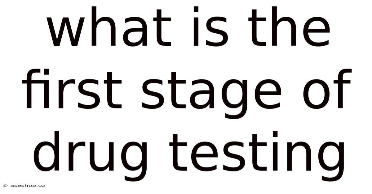 What Is The First Stage Of Drug Testing