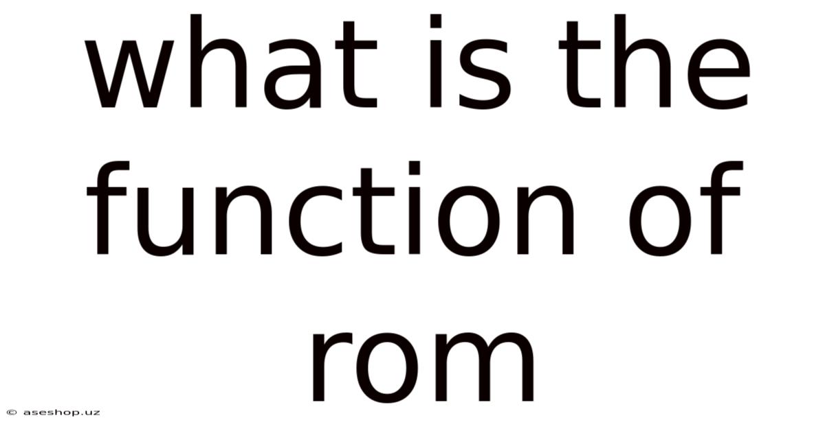 What Is The Function Of Rom