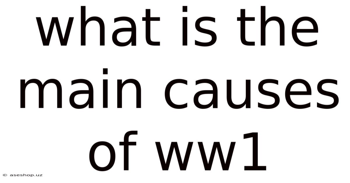 What Is The Main Causes Of Ww1