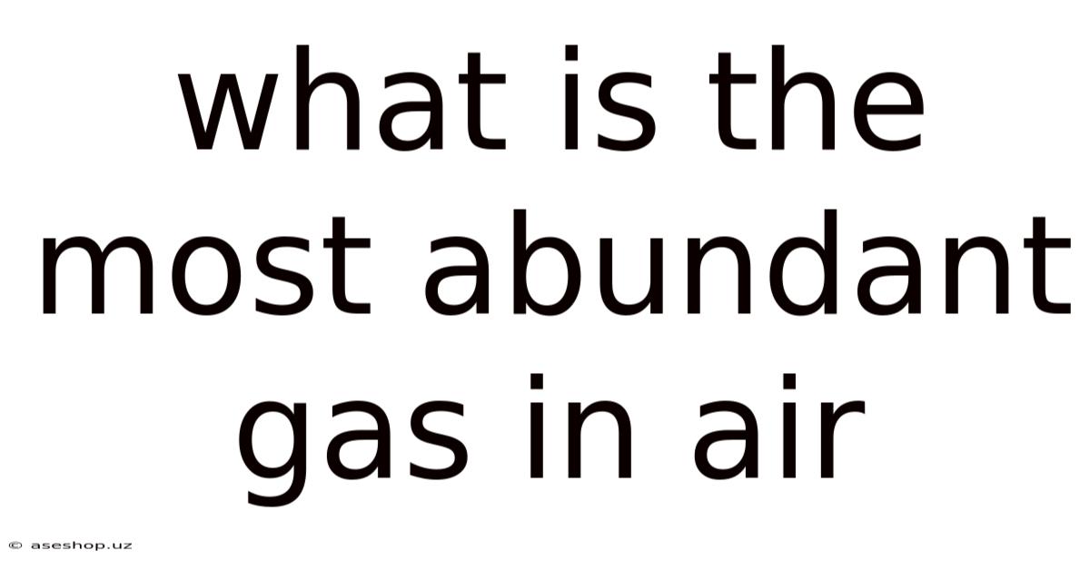 What Is The Most Abundant Gas In Air