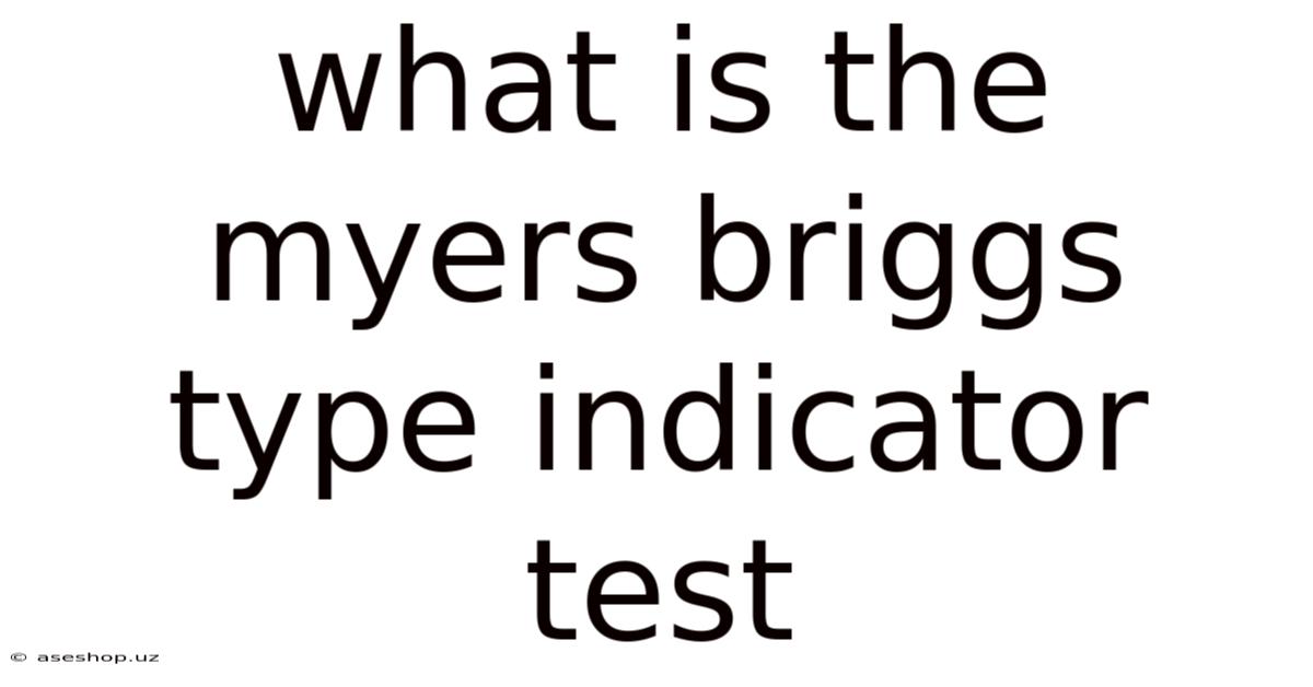 What Is The Myers Briggs Type Indicator Test
