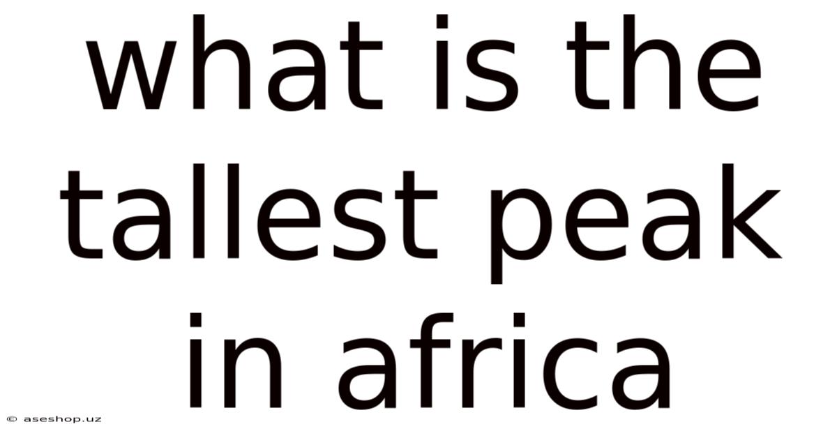 What Is The Tallest Peak In Africa