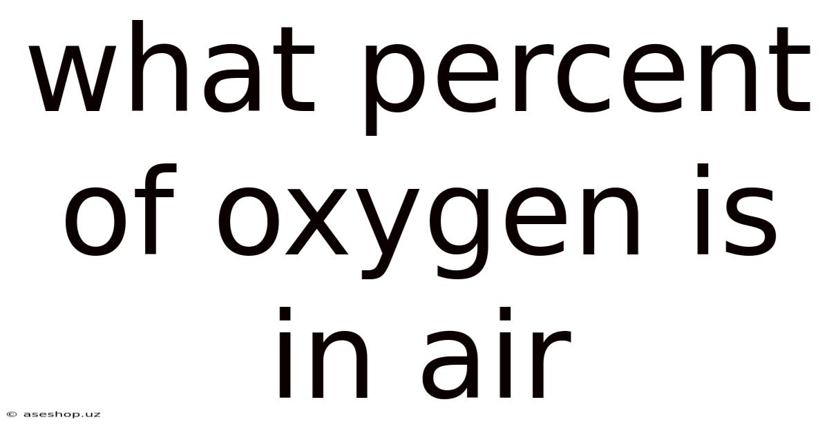 What Percent Of Oxygen Is In Air