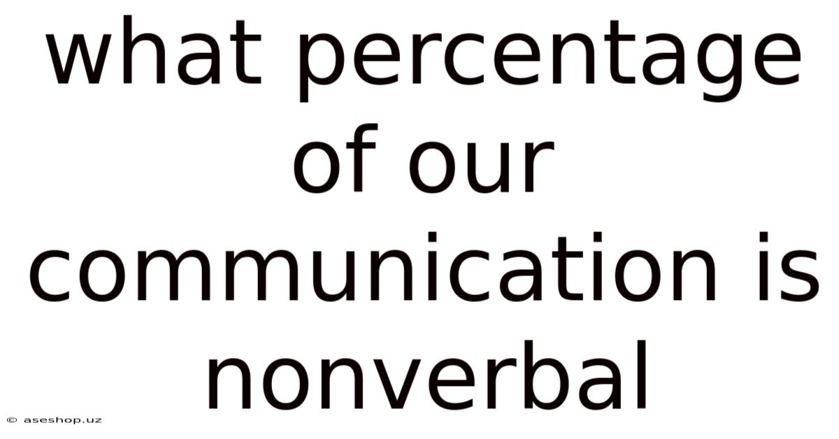 What Percentage Of Our Communication Is Nonverbal